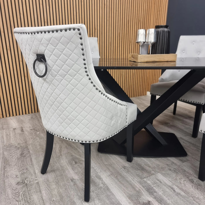 Bentley Light Grey Black Leg Dining Chair