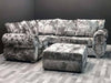 Rino glitter crushed velvet corner sofa