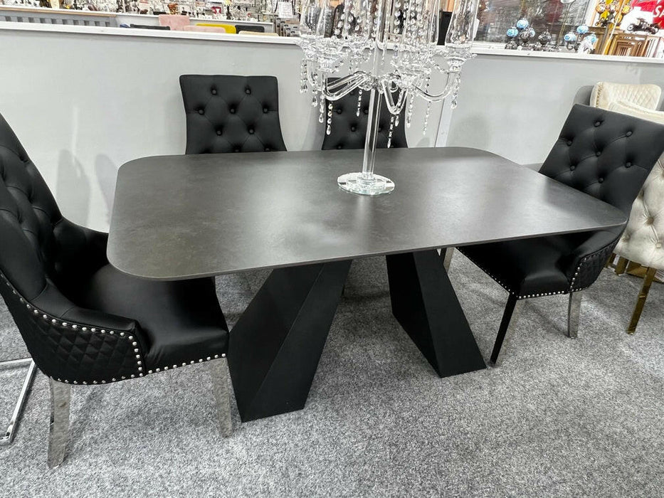 A Shape Black Ceramic Dining Table