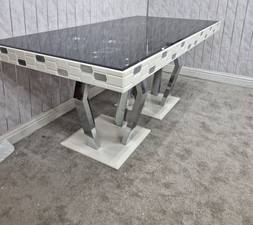 Roma Dining Table 180cm White & Chrome