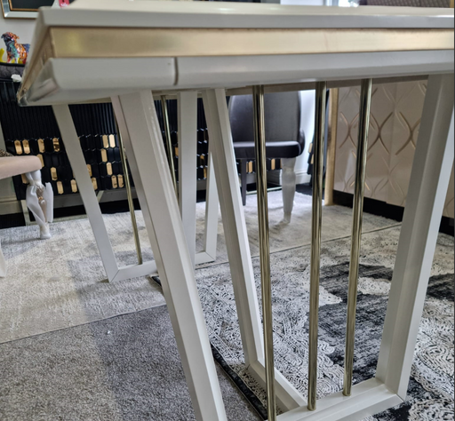 NOVA DINING TABLE  - WHITE & GOLD