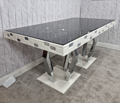 Roma Dining Table 180cm White & Chrome