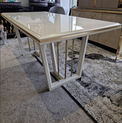 NOVA DINING TABLE  - WHITE & GOLD