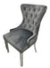 Chelsea Dark Grey Velvet Lion knocker Dining chair