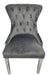 Chelsea Dark Grey Velvet Lion knocker Dining chair