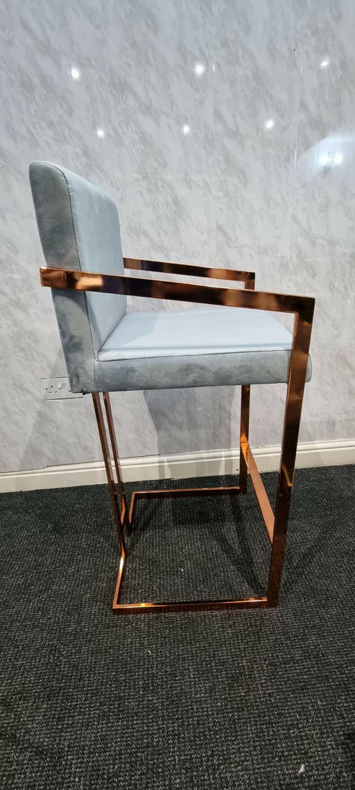 Grey and rose discount gold bar stools