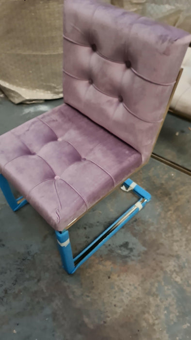 Atlanta Lilac & Rose Gold Metal Plating Velvet Dining Chair