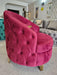 Khalifa Tufted Berjer Chair - Red Velvet & Gold