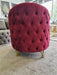 Khalifa Tufted Berjer Chair - Red Velvet & Gold