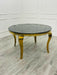 Louis Round Marble Dining Table With Gold Legs + 4 x Majestic Dining Chairs