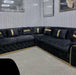 Ambassador Corner Sofa  270cm x 270cm Black Plush Velvet