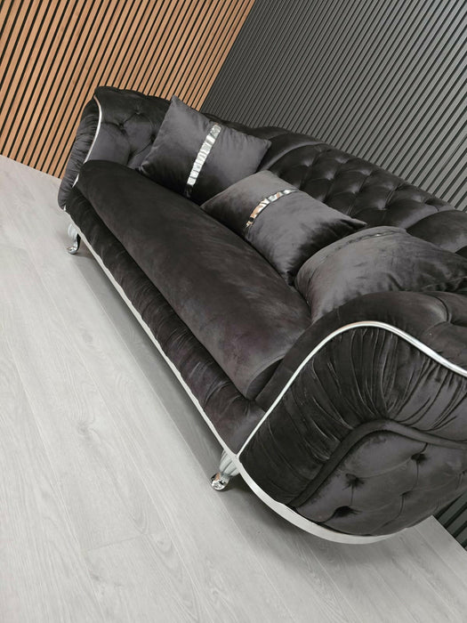 Konan 2 Seater In Grey & Chrome -