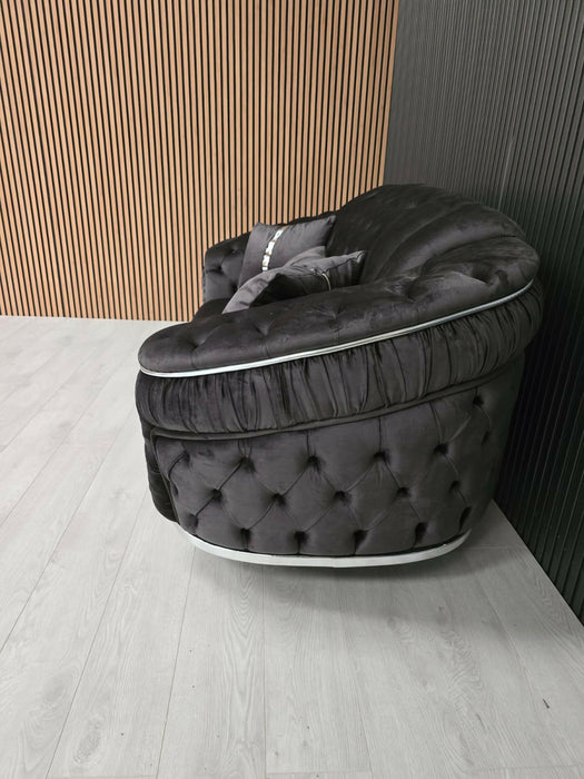 Konan 2 Seater In Grey & Chrome -