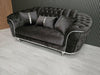 Konan 2 Seater In Grey & Chrome -