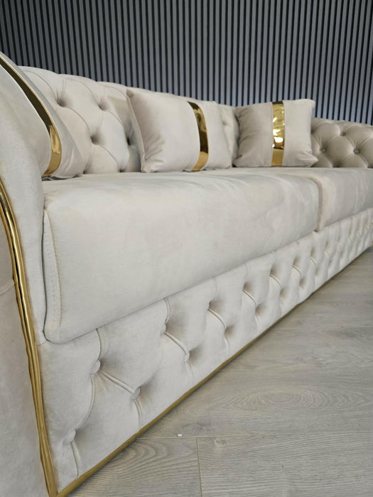 Khalifah 3 seater sofa Champagne And Gold
