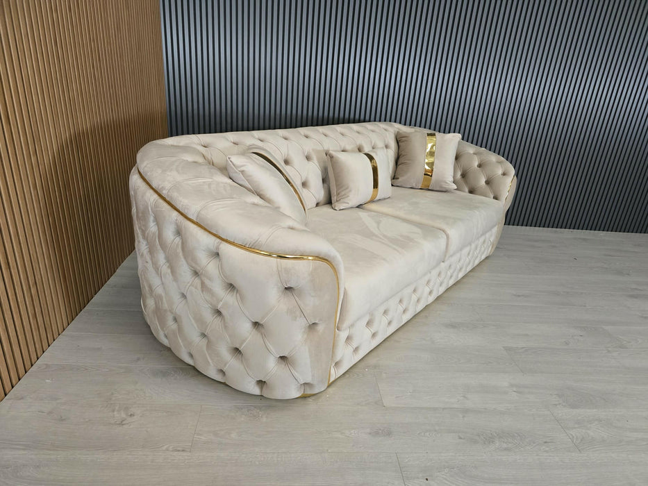 Khalifah 3 seater sofa Champagne And Gold