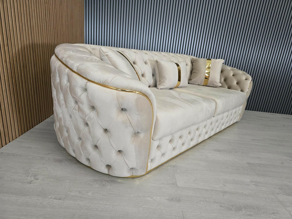 Khalifah 3 seater sofa Champagne And Gold