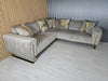 Genova Sofa Range 245cm x 245cm Corner Beige & Gold