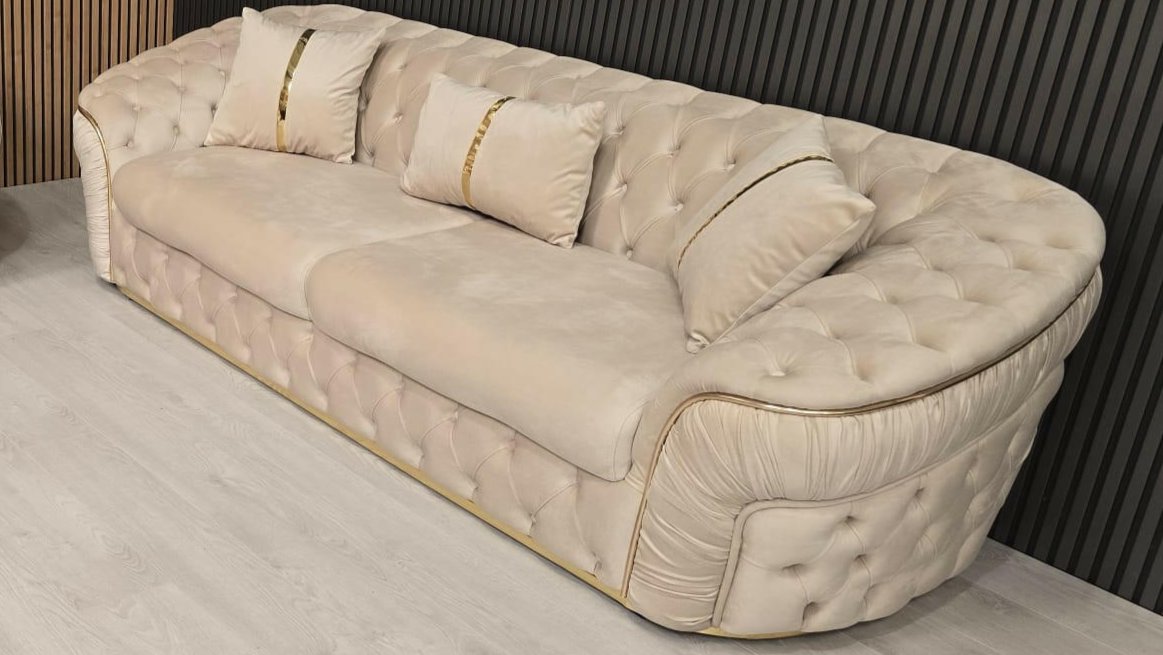 Ambassador 3 Seater In Champagne & Gold