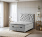 Helix Divan Bed & Mattress Set Kingsize Silver Velvet & Chrome