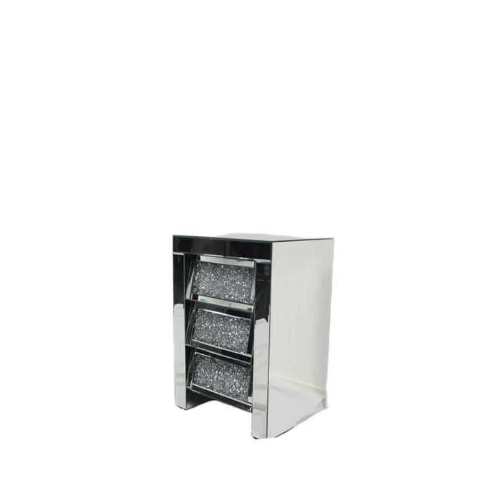 Roma Mirrored 3-Drawer Bedside
