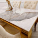 LOUIS 1.6M PANDORA SINTERED STONE DINING TABLE + 4 x MAJESTIC CREAM & GOLD DINING CHAIRS