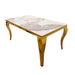 Louis Dining Table Gold with Glass/Sintered Stone Top