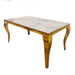 Louis Dining Table Gold with Glass/Sintered Stone Top