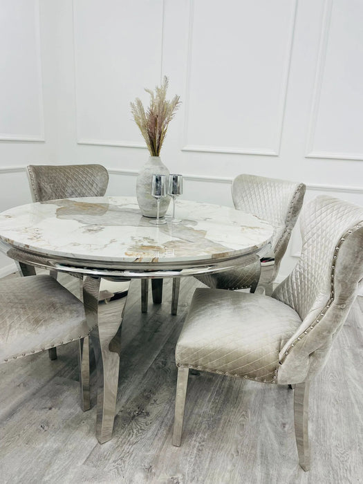 Louis Chrome Dining Table