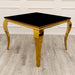 Louis Gold 1m Dining Table with Black Glass