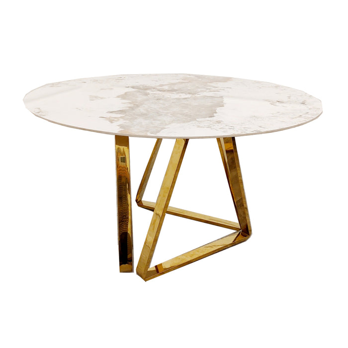 Nero Gold 1.3 Round Dining Table with Sintered Stone Top