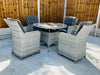 Palermo Round Rattan Garden Dining Table with 4 Chairs