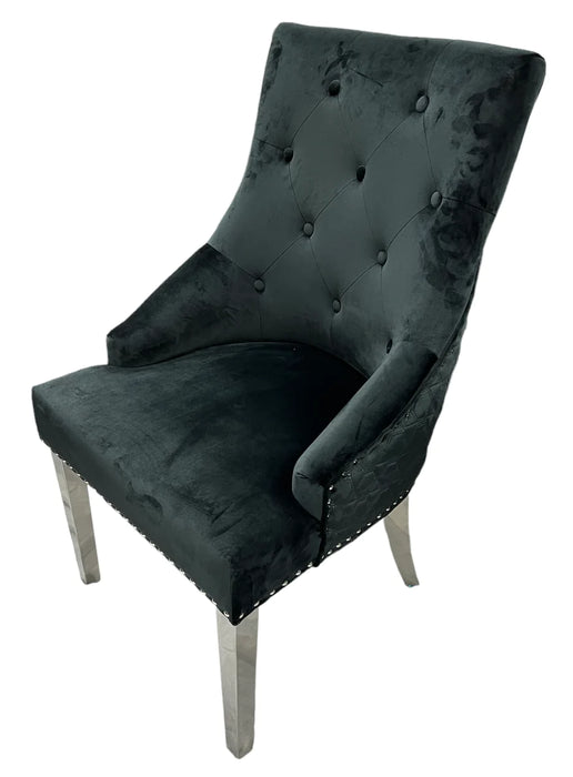 Roma Dining Chair in Black Velvet