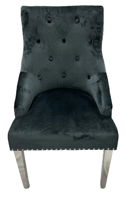 Roma Dining Chair in Black Velvet