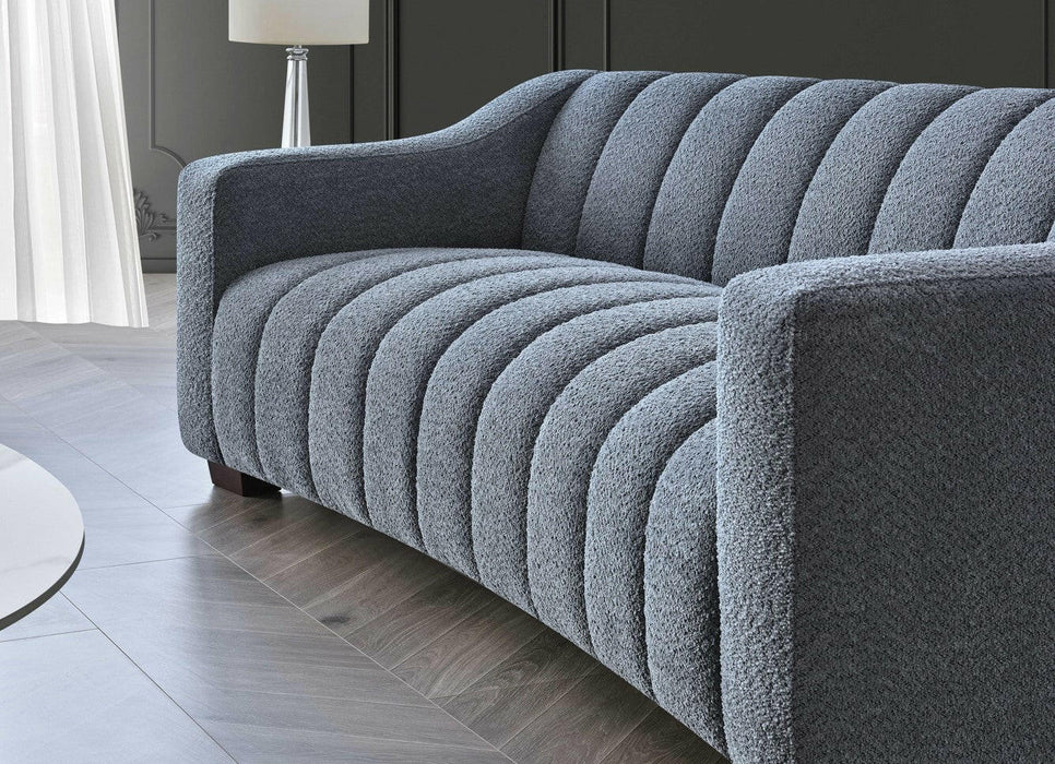 Aluxo Astoria 3 Seater Sofa in Iron Boucle Fabric