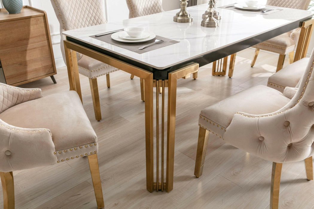 Sorrento Rectangle 150cm Ceramic Gold Table