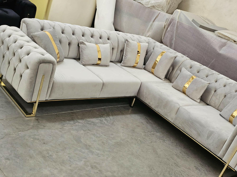 Scarlet corner sofa range in plush velvet