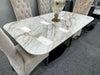 X Shape Cream Ceramic Dining Table