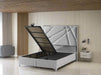 Helix Divan Bed & Mattress Set Double Silver Velvet & Chrome