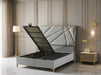 Helix Divan Bed & Mattress Set Kingsize Silver Velvet & Gold