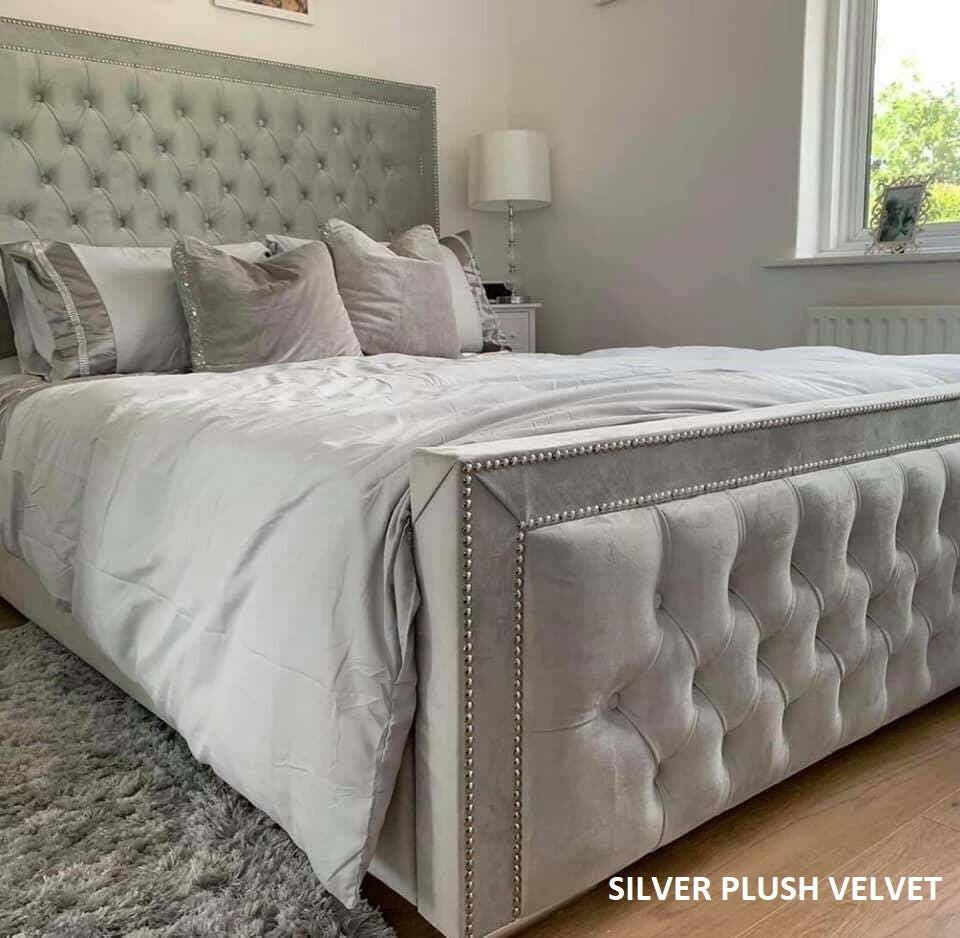 Arizona plush velvet bedframe — Celebrity Interiors