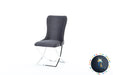 Luna Dining Table Set In Black With Chrome Legs + 4 Dining Chairs
