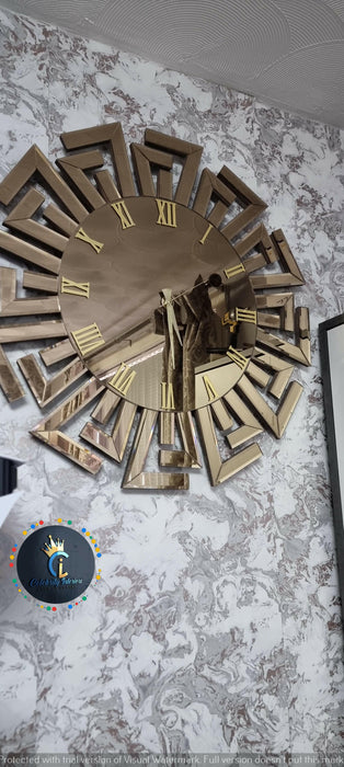 Aztec Mirrored Wall Clock