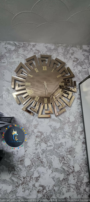 Aztec Mirrored Wall Clock