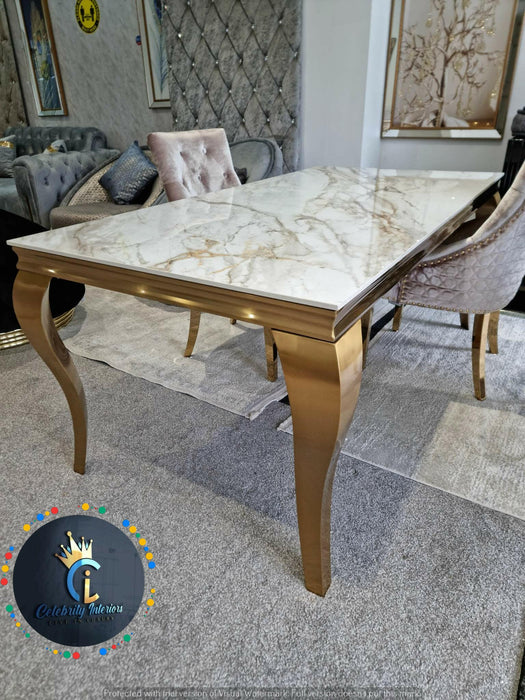 Lewis Gold Ceramic 1.5m Dining Table