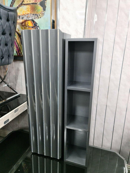 LOTUS WALL MOUNT CABINETS + SHELF GREY & CHROME