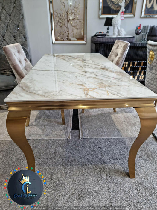 Lewis Gold Ceramic 1.5m Dining Table