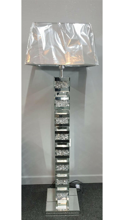 Floor Standing Crushed Diamond Lamp - Cubed