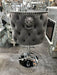 Valentino bar stool- plush velvet - lion knocker