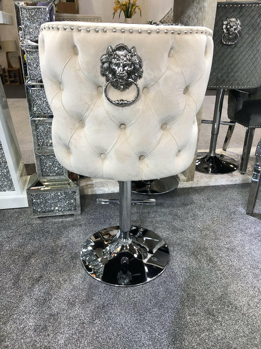 Valentino Luxury Lion Knocker Back Barstool